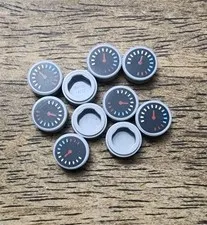 LEGO Light Bluish Gray Tile, Round 1 x 1, Black Gauge. QTY 10. Part 98138pb175