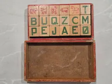LEGO Vintage Wood Blocks - LEGO Number 501. Full set of 18 blocks in original box