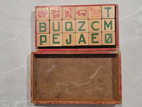 LEGO Vintage Wood Blocks - LEGO Number 501. Full set of 18 blocks in original box