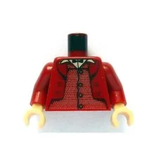 LEGO Harry Potter, Goblin Torso with Dark Red Arms and Tan Hands inv.632