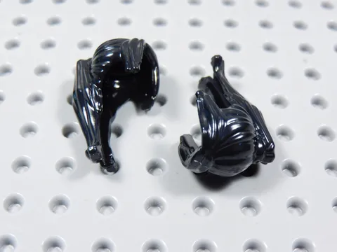 LEGO Lot of 2 Black Female Girl Hair Minifig Long Ponytail Bangs BQ