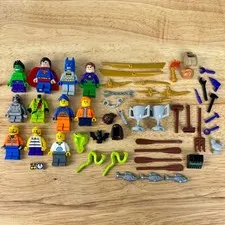 LEGO Minifigures Accessories Bulk Lot DC Superheroes City Superman Batman Hulk
