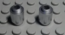 Lego Brick Round 1x1 Metallic Silver 2 Pieces