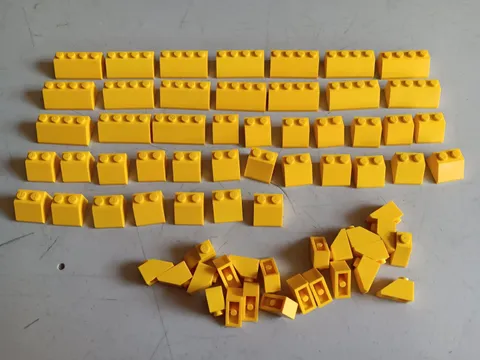 LEGO BULK LOT OF 66 YELLOW ROOF SLOPES 45° 2X1 2X2 2X4