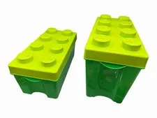 2x LEGO Storage Brick Toy BoxGreen & Lime Kids Room 2012 - Different Sizes
