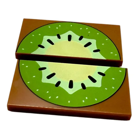 LEGO ® 2x Bluey 2x4 tile kiwi print 87079pb1539 spare part tile fruit printed