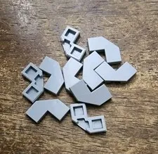 LEGO Light Bluish Gray Tile, Modified Facet 2 x 2. QTY 10. Part No. 27263.