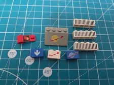 Lego Classic Space Logo Pattern Light Gray Slope Blue White and More Pieces