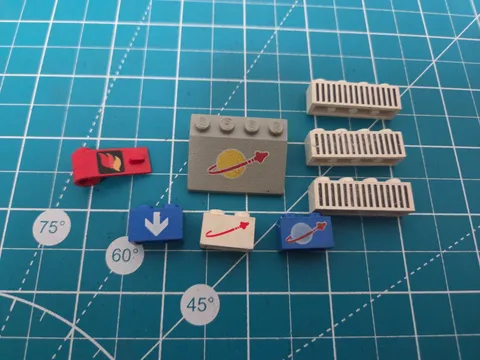 Lego Classic Space Logo Pattern Light Gray Slope Blue White and More Pieces