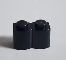 LEGO Parts Black Brick, Modified 1 x 2 with Log Profile 30136