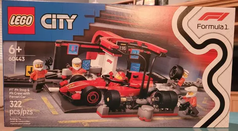 LEGO CITY: F1 Pit Stop & Pit Crew with Ferrari Car (60443) **NEW IN BOX**