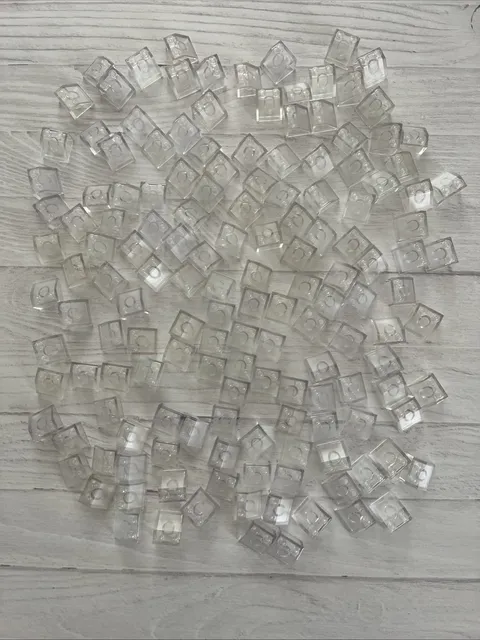 LEGO LOT 150 PCS TRANS CLEAR 2X2 SLOPE BRICK VARIETY BUILDING PIECES