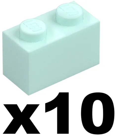 Lego New Part 3004 - Qty 10 - BRICK Light Aqua 1 x 2 Stud Pieces D903