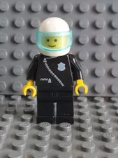 Lego 6540 - Police Officer with Black Zipper Jacket Minifigure - Used