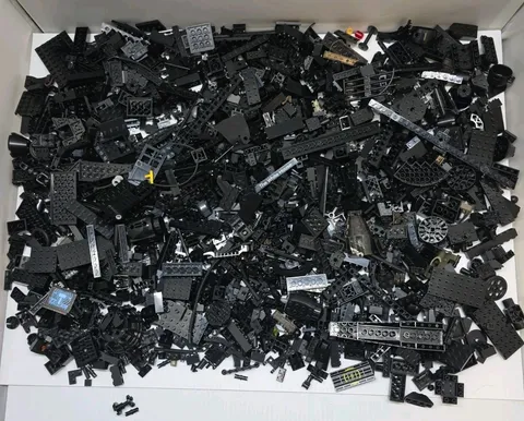 LEGO Black 3.5 lb Bulk Lot  Misc Bricks Plates Star Wars  Building Pieces Clean