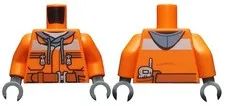 LEGO® Part 973pb1895c01 - Torso Construction Jacket over Sand Blue Hoodie