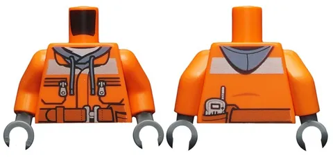 LEGO® Part 973pb1895c01 - Torso Construction Jacket over Sand Blue Hoodie