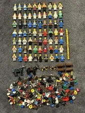 Vintage Lego Minifigures Lot of 70 - Pirates Western Town Castle + Accessories
