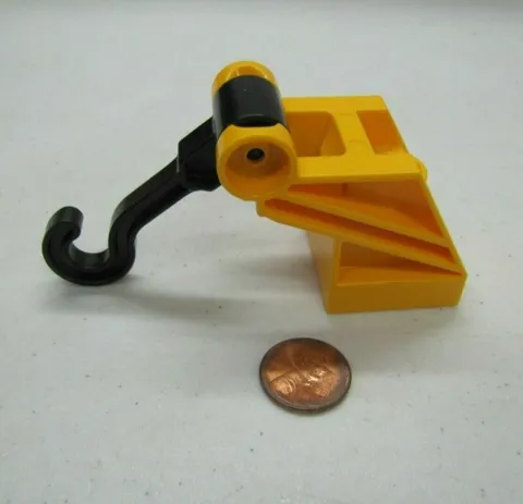 Lego Duplo VEHICLE CRANE ARM BASE BLACK HOOK w/ GOLD HOLDER Tow Truck Part