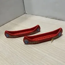 Lot of 2 LEGO Red Canoes Vintage Islanders Boat 6021pb01 6256 6264 6278