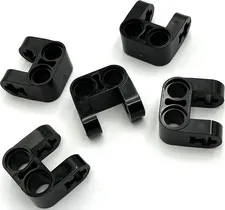 Lego 5 New Black Technic Axles Pin Connector Perpendicular Double Split Parts