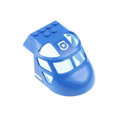 1x LEGO Airplane Cockpit 6x8x4 Blue Police Star Brand Window Blue 11293pb009