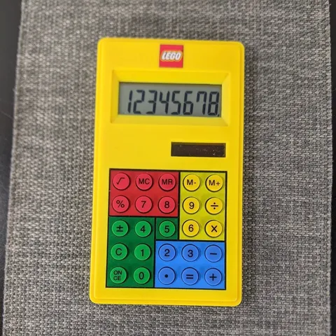 LEGO LEGOLAND California Calc Brick Yellow Solar Powered Calculator