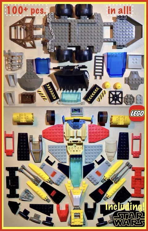 Retired 90’s LEGO lot-[x100] Rare Assorted-Star Wars/Space Ship Accessories+MORE