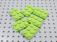 LEGO Lot of 6 Lime Green 2x3 Plates BM