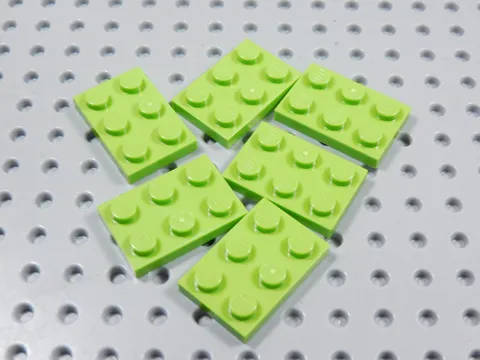 LEGO Lot of 6 Lime Green 2x3 Plates BM
