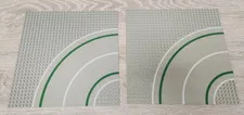 Lego 2359 2359p01 Old Light Gray Baseplate Road 32 x 32 7-Stud Curve Lot Of 2
