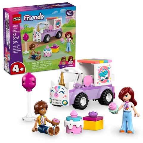 LEGO Friends Unicorn Cake Delivery Car Building Toy for Girls & Multicolor