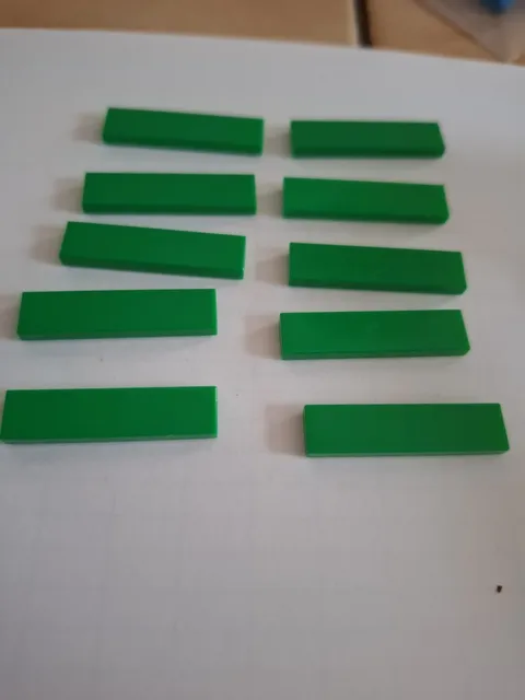 No 359. 10x Lego Tile 1x4 2431 Green