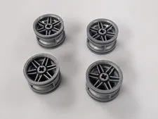 LEGO Parts (x4) - Flat Silver Wheel 30.4mm D. x 20mm Rim - No 56145