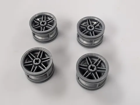 LEGO Parts (x4) - Flat Silver Wheel 30.4mm D. x 20mm Rim - No 56145