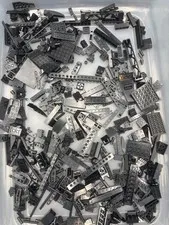 1 lb. Bulk Mixed Black Legos - standard blocks and unique pieces (Lot Q)
