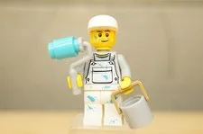 Authentic Toy Lego Minifigure Series 10 Decorator Painter 71001 Blue Paint 2013