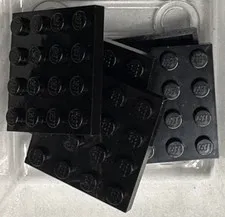 LEGO Plate 4 x 4, 3031, Black, QTY 5 Free Shipping