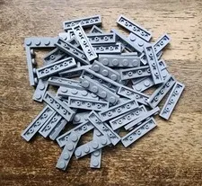 LEGO Light Bluish Gray 1 X 4 Plate. QTY 50. Part No. 3710.