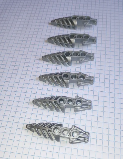 6 Bionicle Lego 50858 Pearl Light Gray Visorak Foot w/ 3 pin holes Genuine Lego