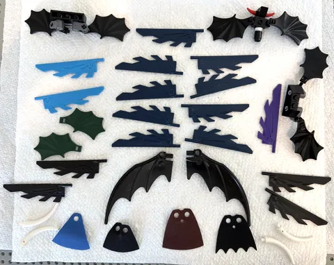 LEGO Accessories Lot Wings Minifigure Capes Tusks Mixed Colors Fantasy Parts