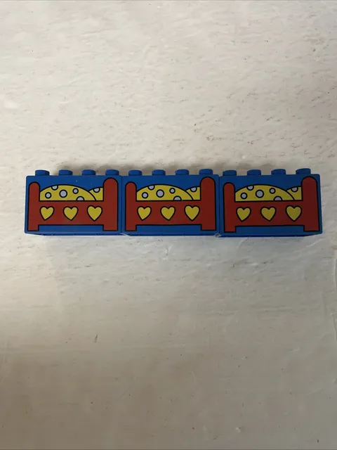 Lego Duplo 2x4 Painted Brick Bed Brick Lot Of 3