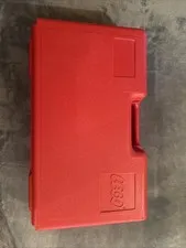 Vintage Lego box red 1980's Storage Carrying Case w/lego's inside!