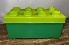 LEGO Storage Brick Stackable Box 8 Stud Building Block Container 14x7x6 Green