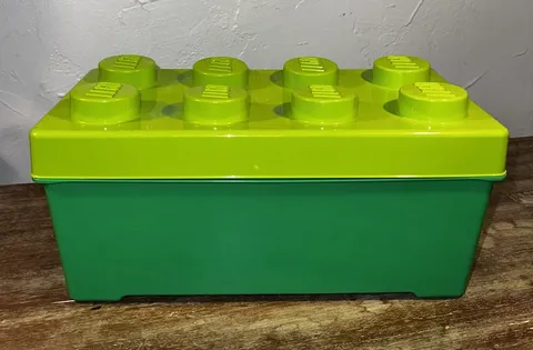 LEGO Storage Brick Stackable Box 8 Stud Building Block Container 14x7x6 Green