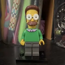LEGO Simpsons Ned Flanders Minifigure w/ Display Stand No Accessories