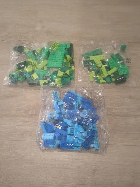 LEGO Assorted Pieces Lot Of 3 Bags Green And Blue New In Bag Building Blocks