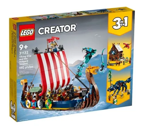 LEGO Creator 3in1 31132 Viking Ship & Midgard Serpent 1192pcs Set