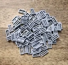 LEGO Light Bluish Gray Tile 1 x 2 Grille Bottom Groove QTY 100 Part No. 2412b