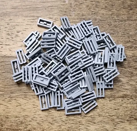 LEGO Light Bluish Gray Tile 1 x 2 Grille Bottom Groove QTY 100 Part No. 2412b